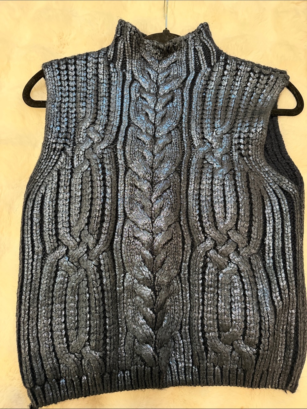 Jason Wu Black Cable-Knit Sleeveless Turtleneck Sweater Vest